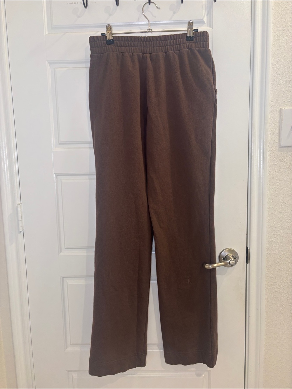 NUUDS Size S Chocolate Brown 100% Cotton Straight Leg Sweatpants - Picture 3 of 5